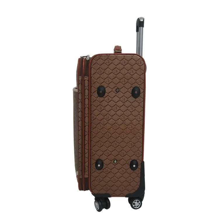 China Manufacturer High quality PU leather 4 Wheels Trolley Luggage bag Sets