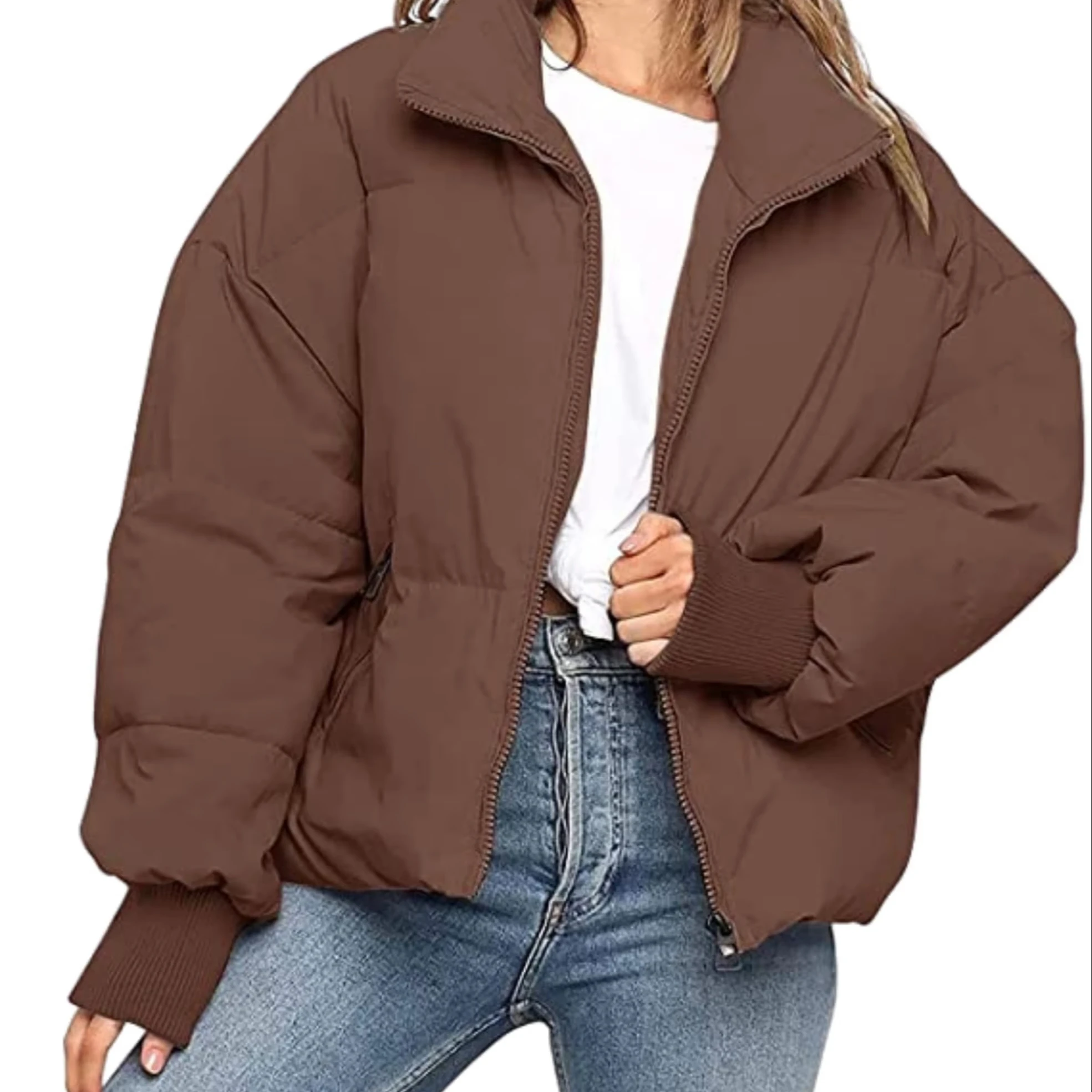 Womens winter Coat Soft Shell Jacket Loose Slim Warm Bread Clothing Cotton Padding Short Lazy Coat