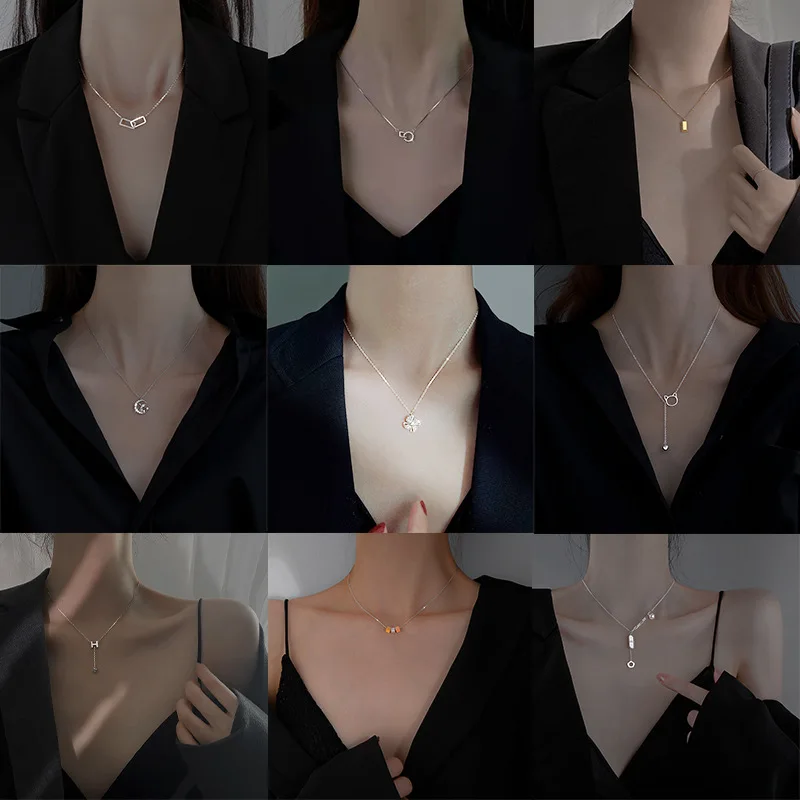 Korean version of the niche design high-grade titanium steel necklace female Joker does not fade hot girl temperament clavicle c