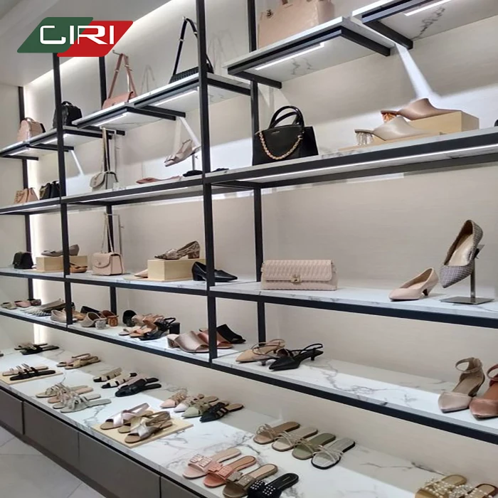 CIRI Custom Commercial Double Side Shop Shoe Rack Floor Middle Island Sneaker Display Sport Shoe Shelf for Store