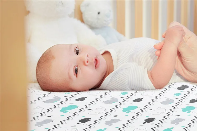 Custom Designs Elastic Fitted Sheet Standard Organic 100% Cotton baby Fitted Crib Sheet