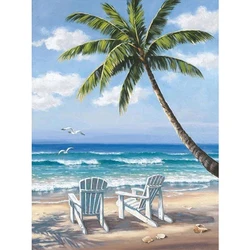 Amazon hot summer beach Seascape Full Drill DIY 5D Diamond Painting for Home Wall Decor