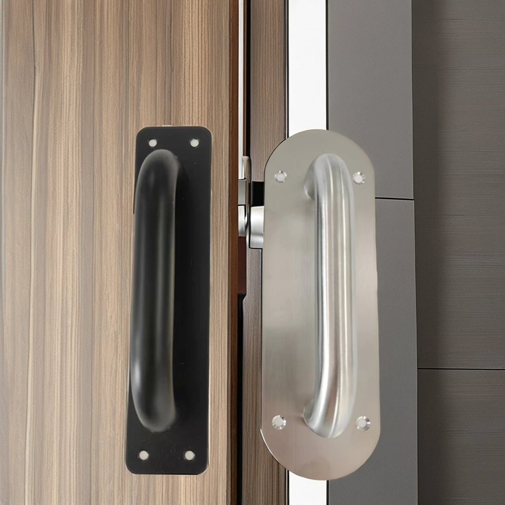 Custom Good Powder Coated Steel Aluminum Gate Door Handle Home Office Hotel Barn Door Stainless Steel Push Pull Handle Plate