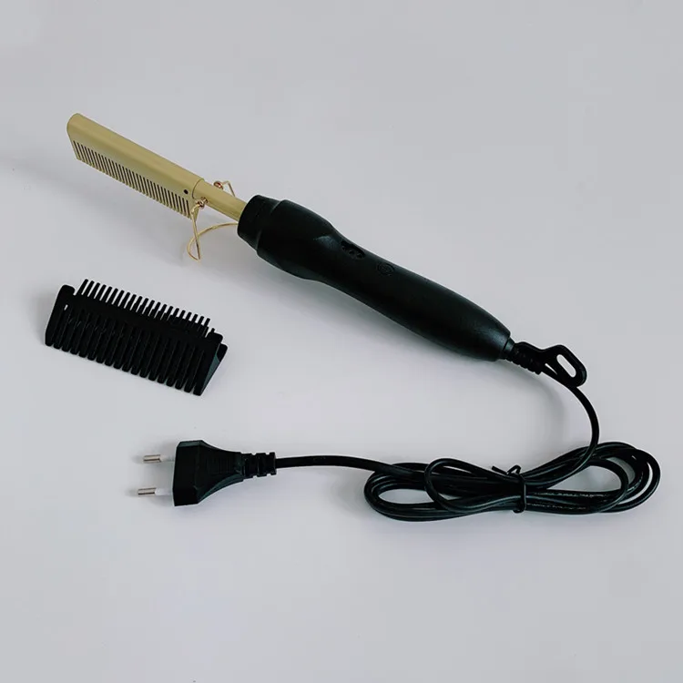 Custom Private Label Peigne Chauffant Hotcombs Vendors Flat iron Hair Straightener Lisseur Pressing Electric 500 Degree Hot Comb