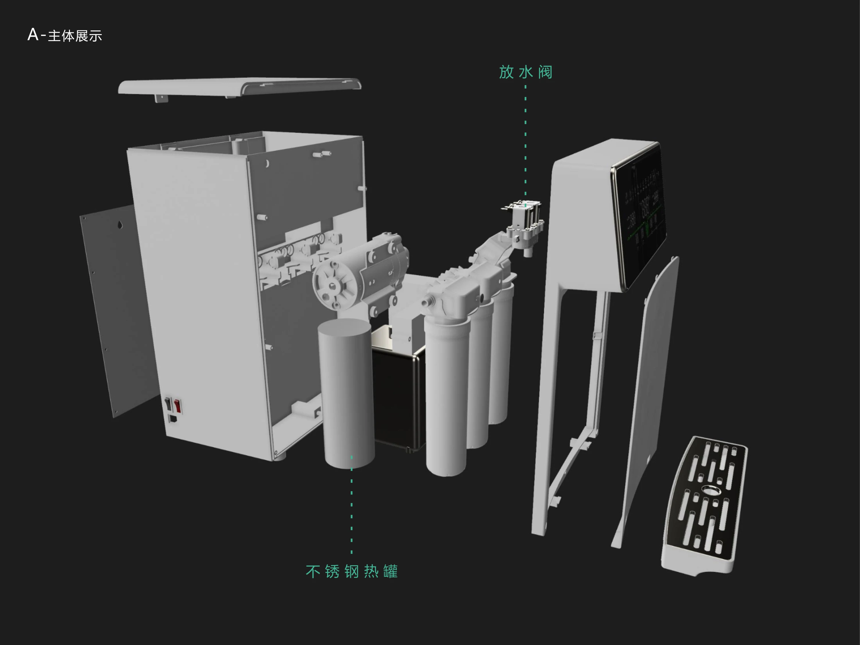 3 stages filtration pure water desktop 5L 5 liters huge water tank oem odm customization Chinese factory water dispenser