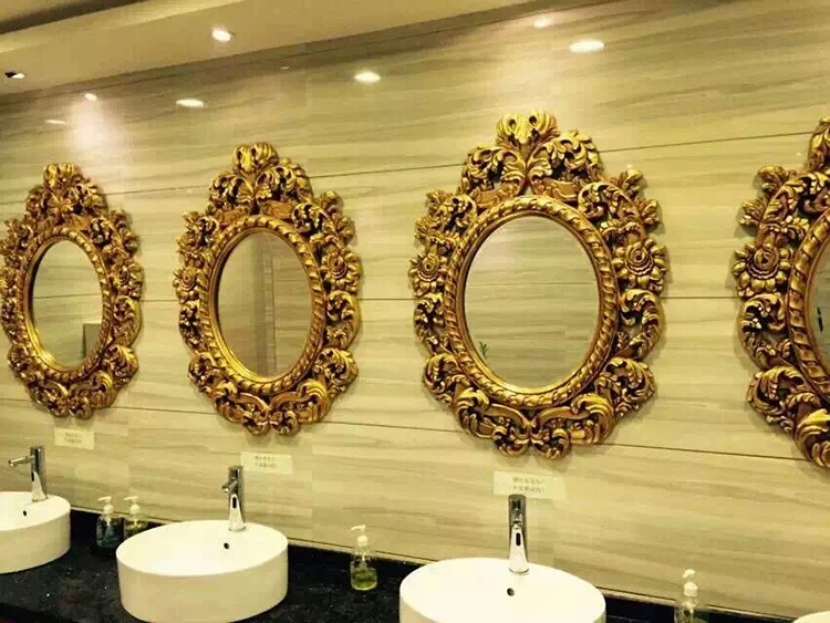 High Quality European Style Retro Baroque Mirror Wall Mounted For Dressing Fitting