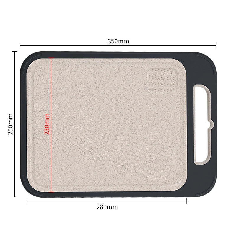 Double-Sided Cutting Board Stainless Steel and Wheat Straw PP with Built-in Grater for Kitchen Non-Slip and Easy to Clean