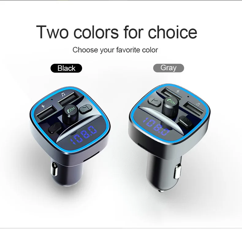 Transmitter Car Mp3 Player BT 5.0 Receiver Dual Usb Car Charger U Disk TF Card Music Call Handsfree Kit