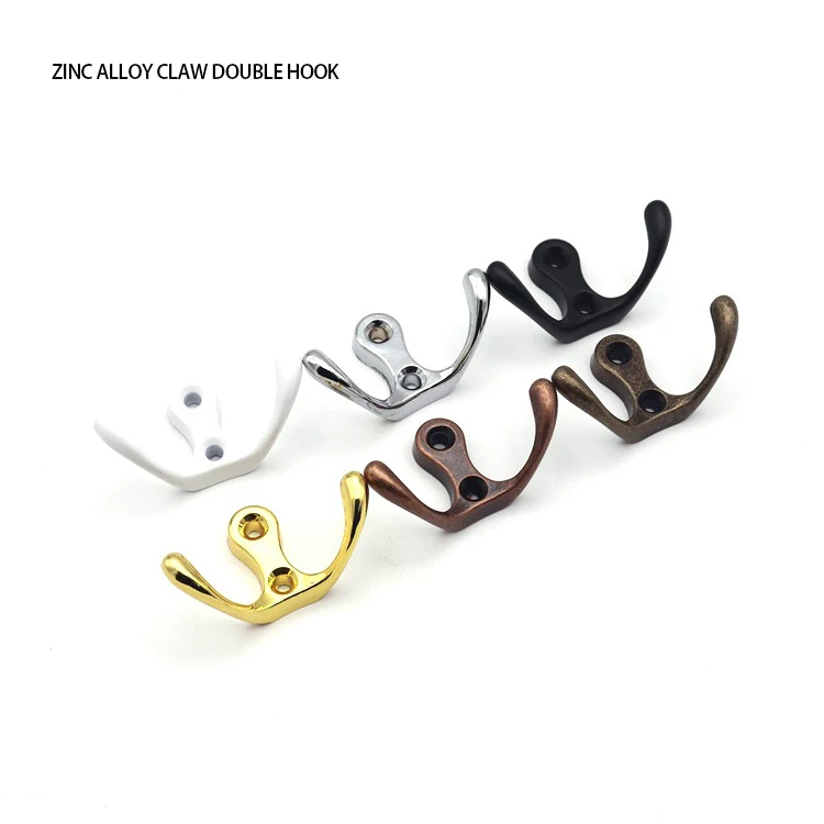 JAYA European vintage perforated double hook Bathroom Door Kitchen Bathroom cloakroom Cupboard hooks