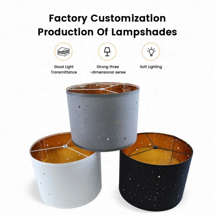 Cylindric Shape Pvc Material Lamp Shade For Floor Lamp Or Desk Lamp