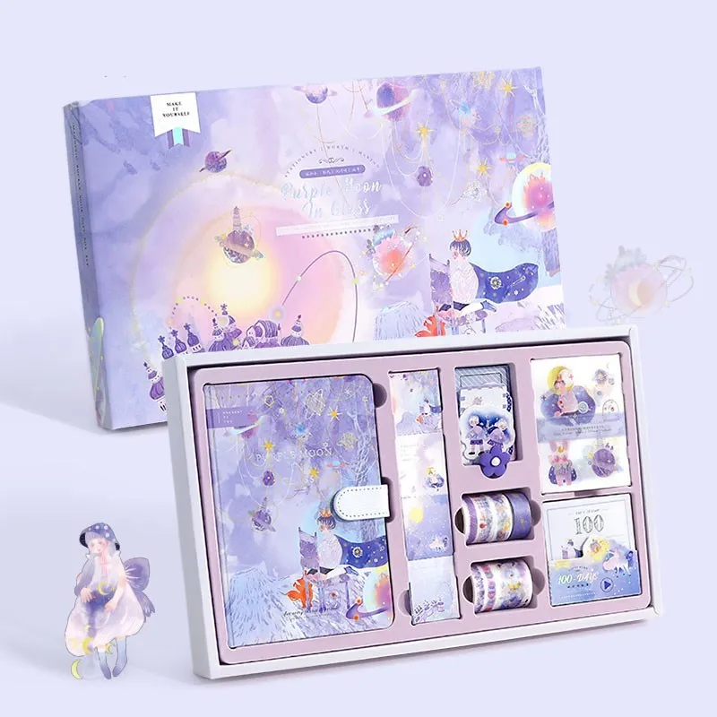 DIY Journaling Set Journal Beginner Set Scrapbook Journal Set with Washi Tapes Sticker for Girls