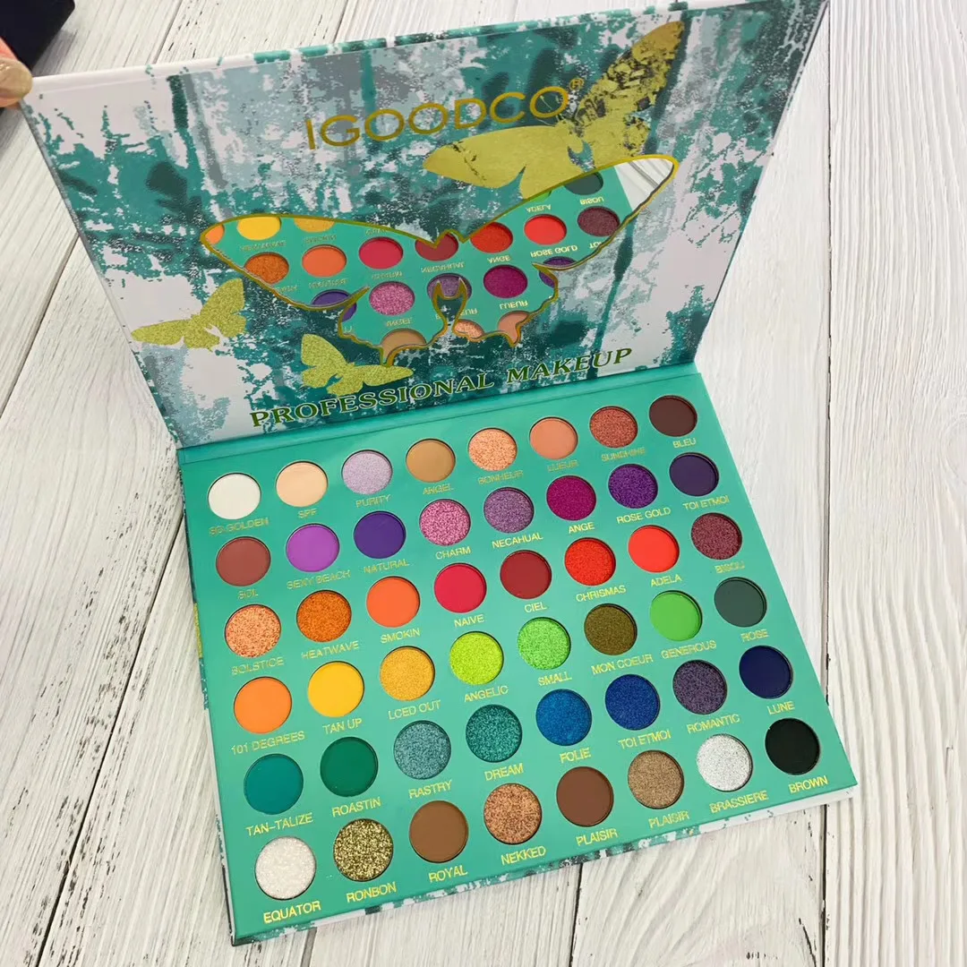 
Oem Beauty Cosmetics 48 Colors Matte Eye Shadow Palette Makeup DHL Glitter Waterproof Western FEDEX Box Long BIRD Packing Finish 
