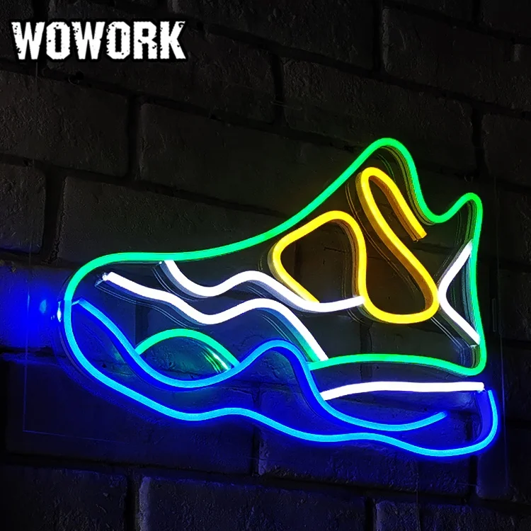 2024 WOWORK best selling Las Vegas DIY festival led RGB sneaker flex neon rope light box with acrylic backing