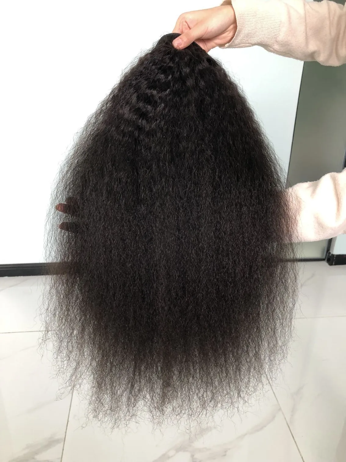 Unprocessed Natural Human Hair Ponytail Extension 100g Full Ponytail Wig Brazilian Hair Clip Ponytail Kinky Straight