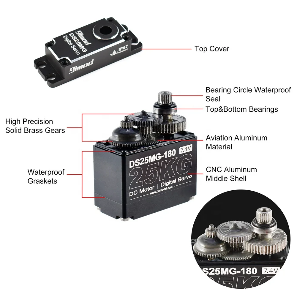 9imod DS35MG 180 270 degree 35kg high torque ip67 waterproof digital Servo