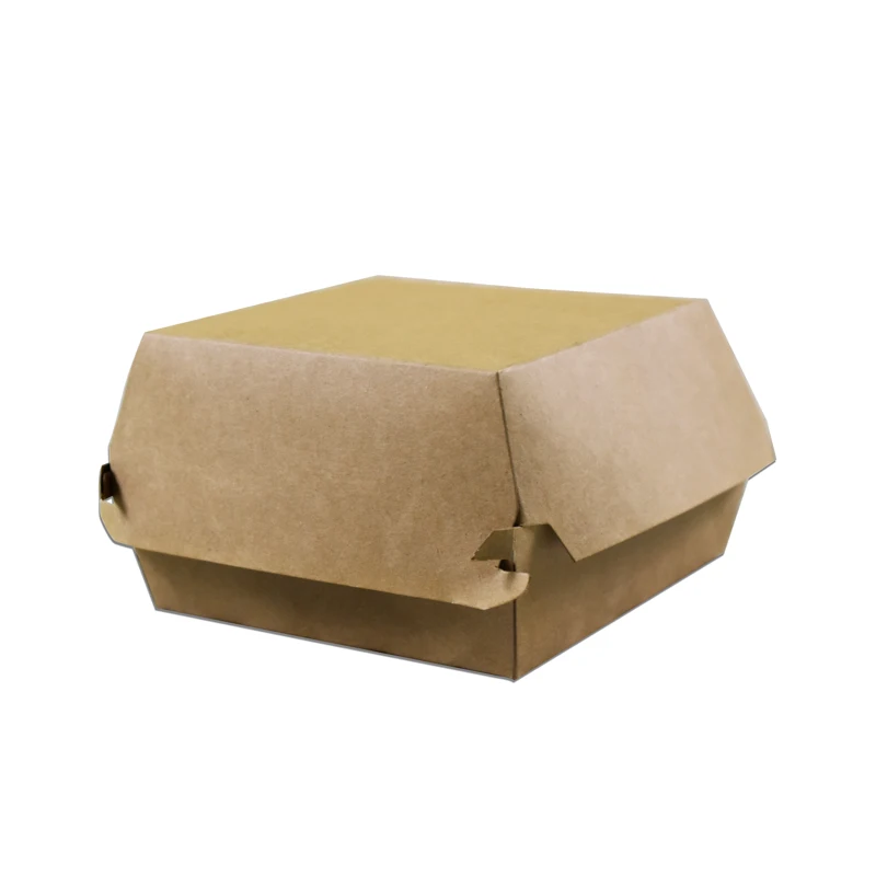 
2021 factory direct sales custom kraft paper box disposable oil-proof fast food lunch Hambuger paper box 