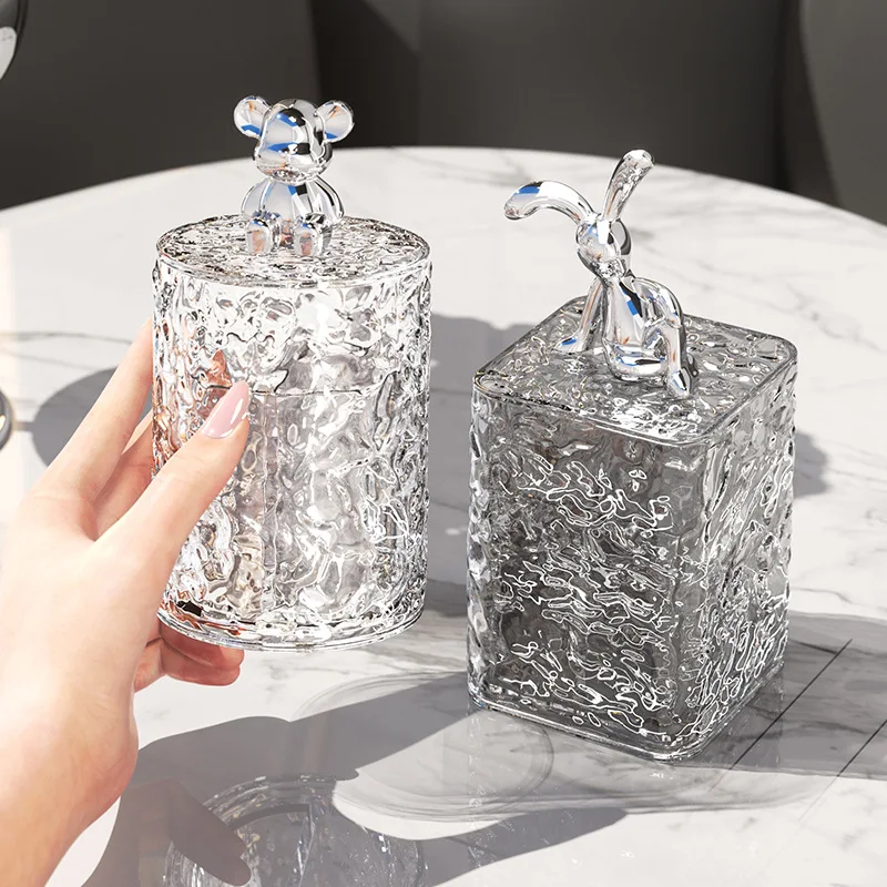 Luxury Stylish Home Dustproof Storage Organizer Set Toothpick Holder Dental Floss Dispenser Cotton Swab Container