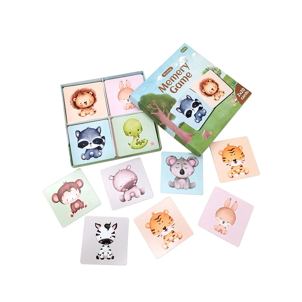 Hot Sale Kids Preschool Educational Toys English Animal Memory Children Flash Cards cognitive Cards