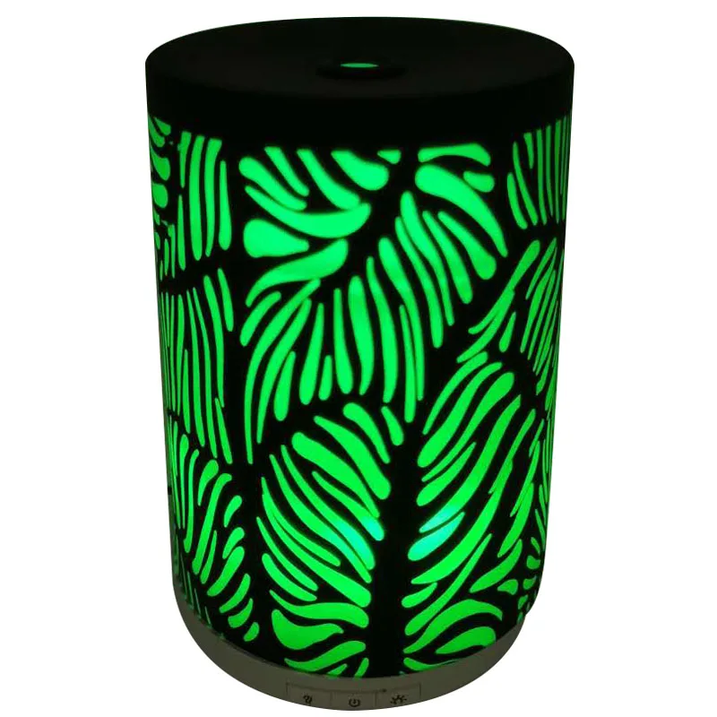 Skin Care Green Germ Killer Hot Sale RGB Color LED Light Fragrance Humidifier Cylinder China Glass Essential Oil Aroma Diffuser