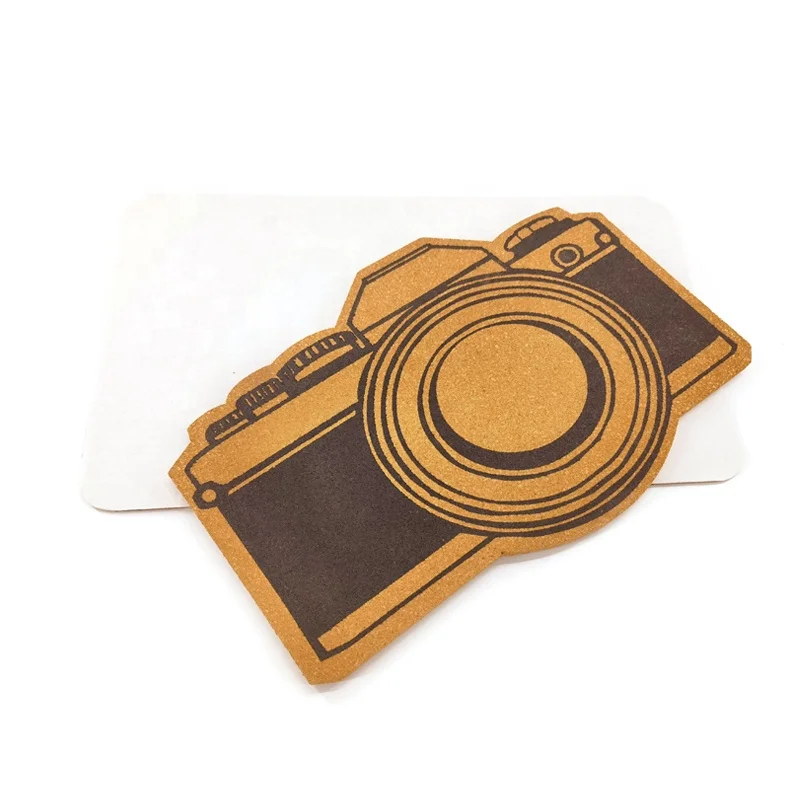Custom Camera Cork Message Board with screen printing factory price Customized shape cork notice board