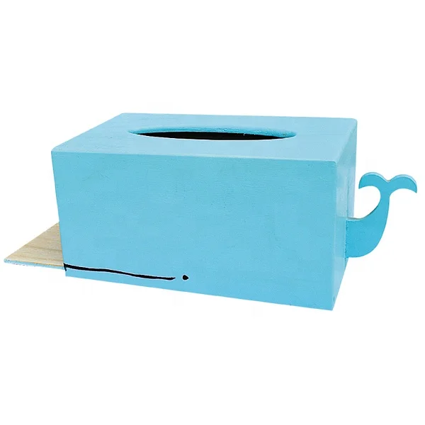 Wholesale Unfinished Natural Color Bamboo Wood Paper Storage Box Organizer Wooden Tissue Box Holder for Kitchen Bathroom