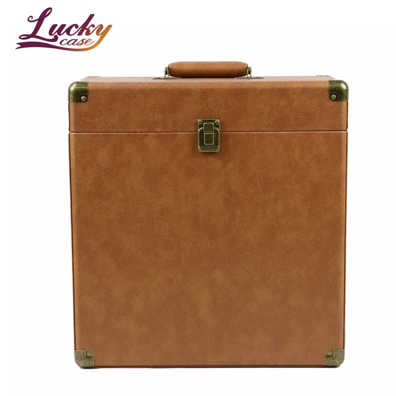 Empty Storage Case for Vinyl Records 12' 30Lps Turntable Albums CD Storage Carrying Case Portable Vinyl Record Storage Box