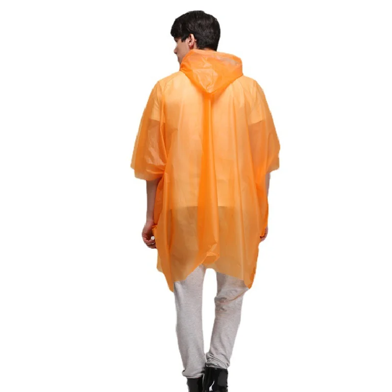 HJH436 Adult Hooded Portable Disposable Raincoat Waterproof Transparent Color Rain Poncho PEVA Raincoats