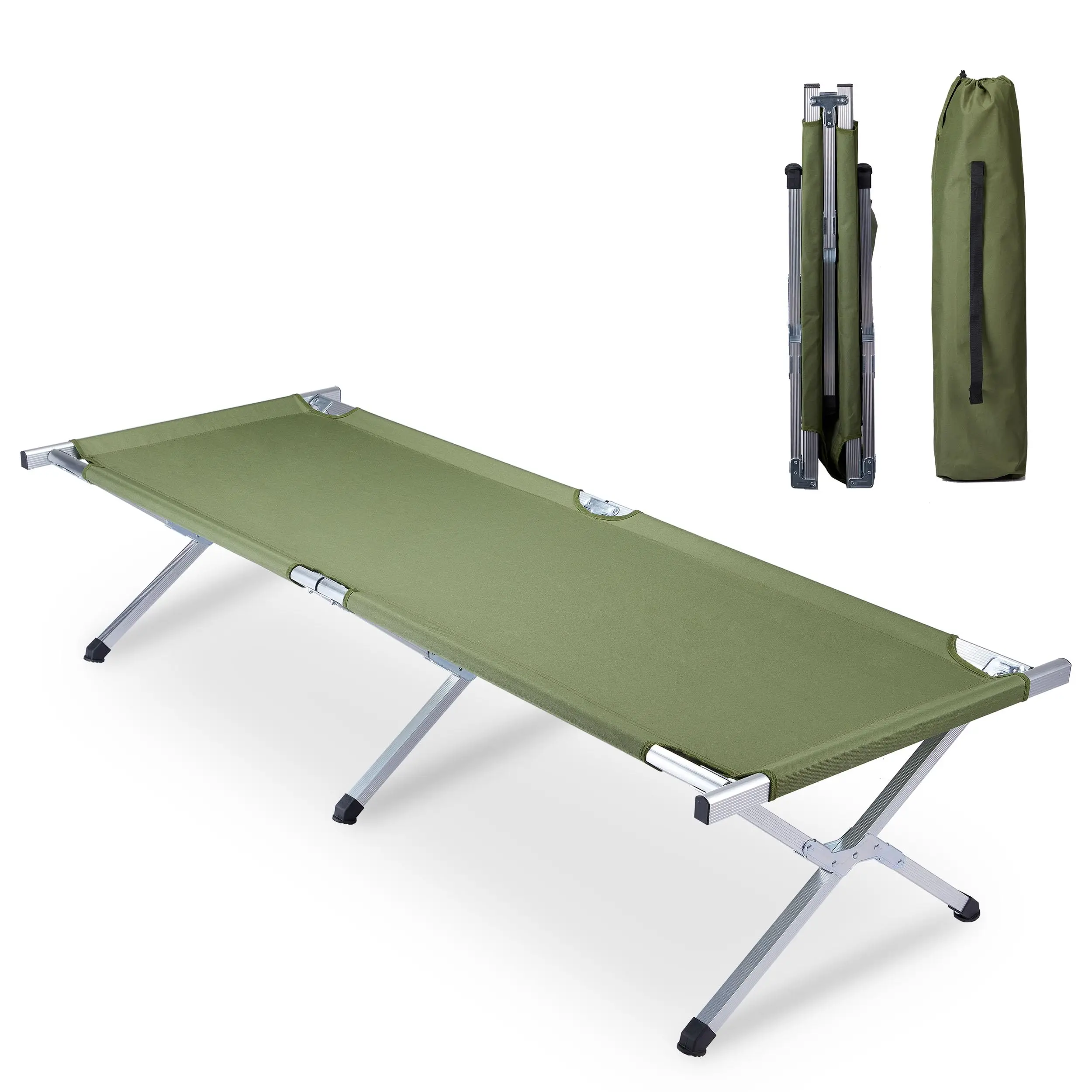 Wholesale Custom Outdoor 600D Oxford Waterproof Lightweight Portable Folding Stretcher Carry Camping Cot Sleeping Bed For Adults