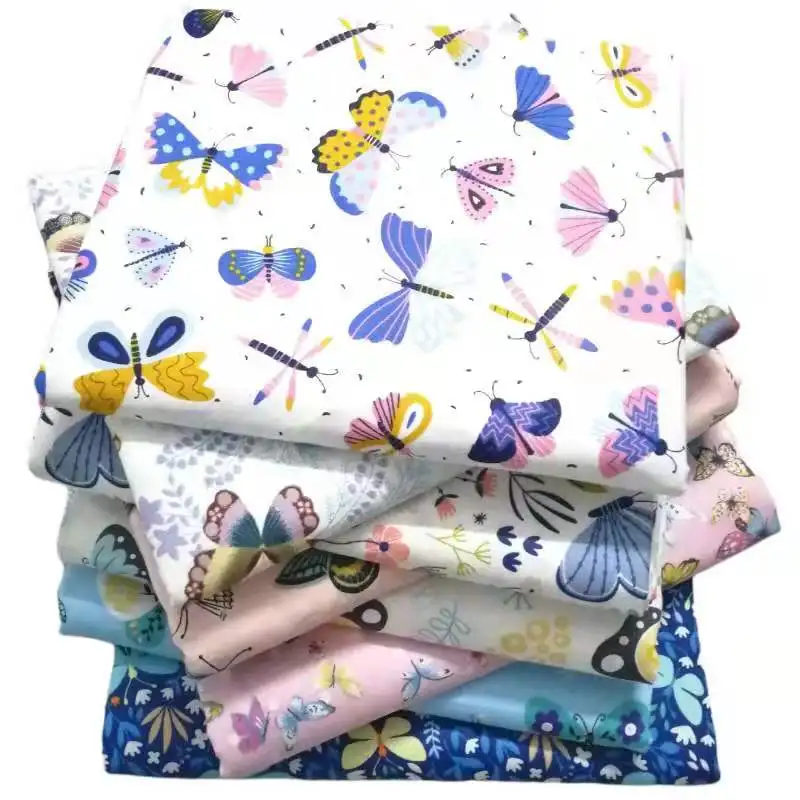 
100% polyester woven twill direct buy China printed poplin fabrics for dresses home textile 