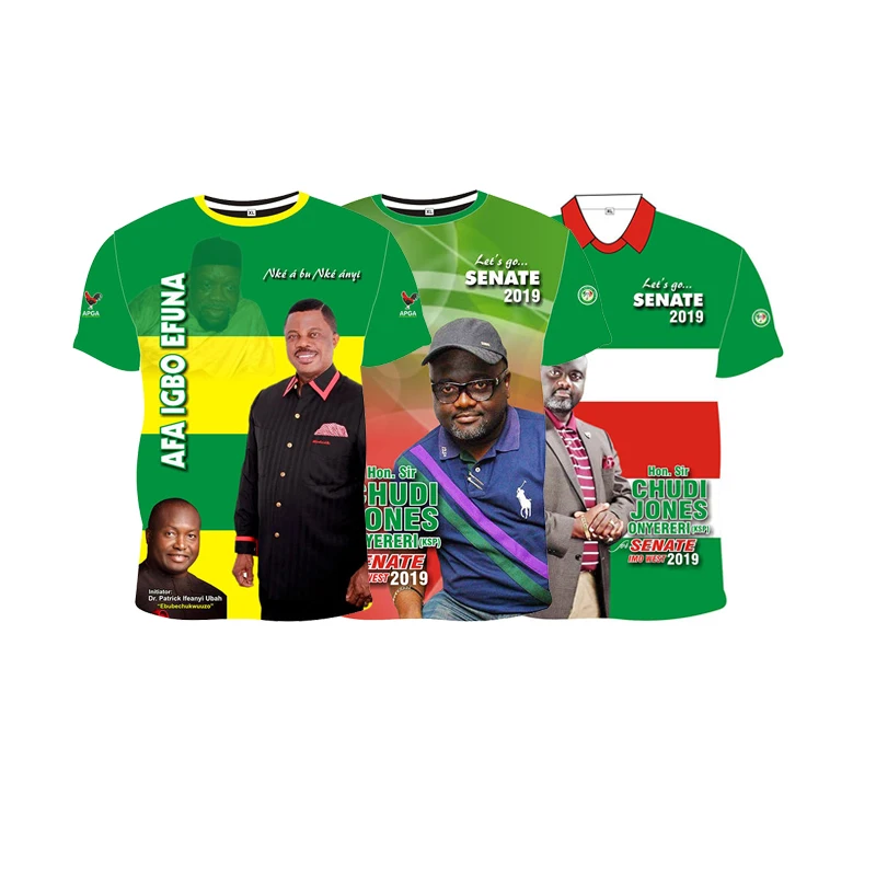 Huiyi Competitive Price Custom Polyester Tshirt Factory Hot Sales Full Print T Shirt Papua New Guinea Election T-Shirt