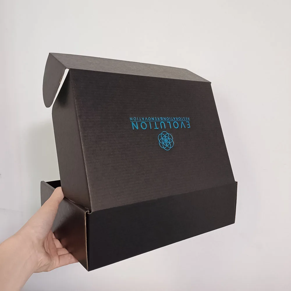 Custom Recyclable Black Cardboard Shipping Paper Boxes Custom Logo Box Airplane Corrugated Box