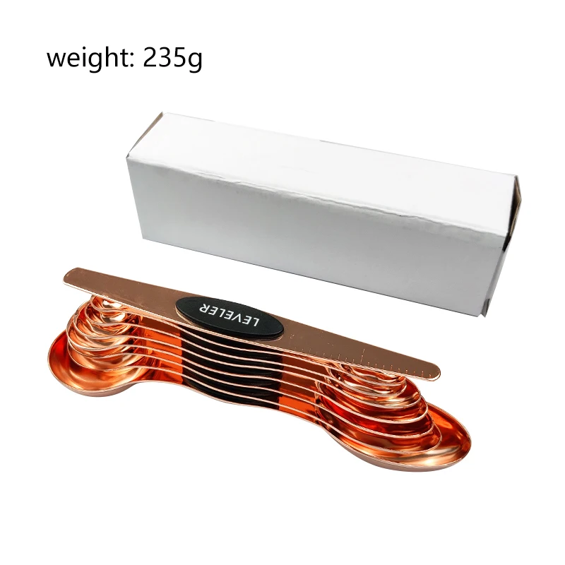 New Arrival  Stainless Steel Stackable Rose Gold Dual Sided Teaspoon Tablespoon Magnetic Measuring Spoons Set