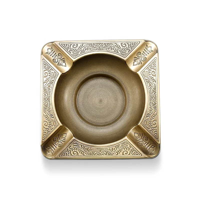 JF-3025 16*16*3.5cm 700g JIFENG factory custom square metal  ashtray business gift suite for indoor and outdoor places
