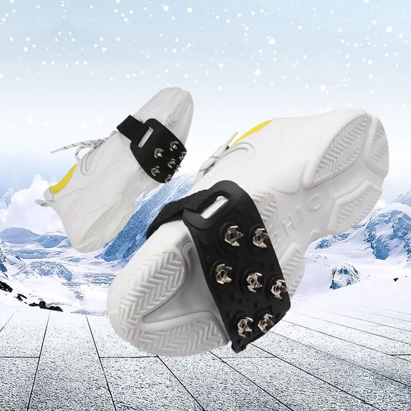 Ice Snow Grips 1 Pair Outdoor Simple Silicone Anti-Slip 5-Teeth 7-Teeth Claw Shoe Grip Cover Spike Crampon Cleat Attaches Black