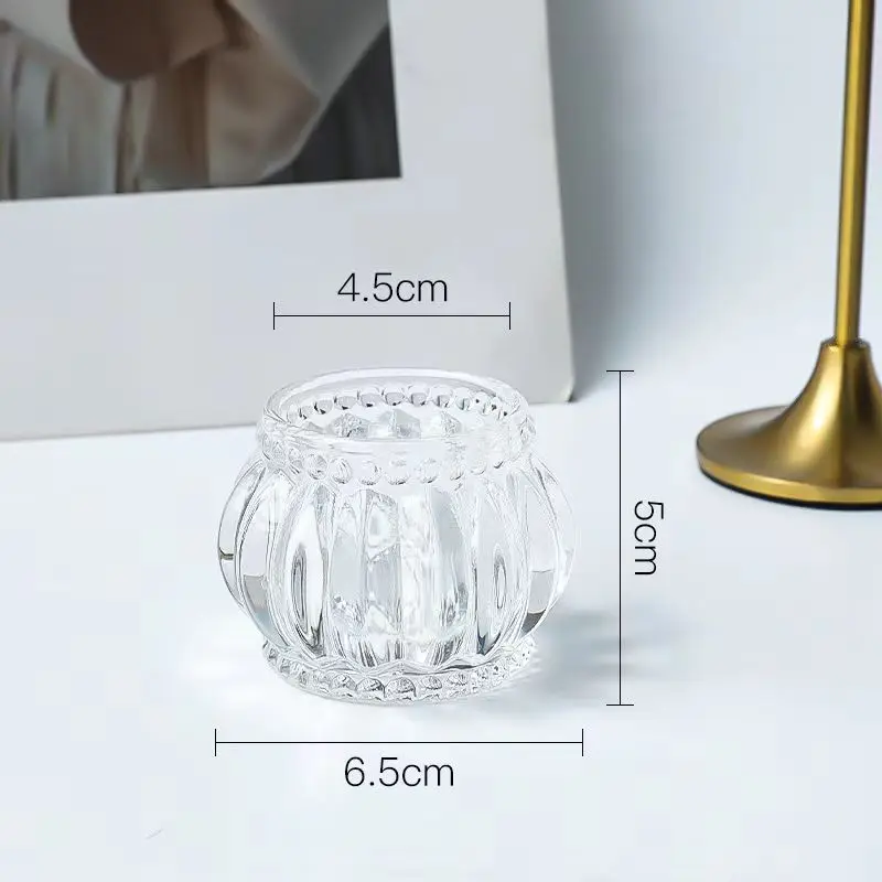 Factory Price High Quality  Clear  Glass Unique Candle Jars Candle Jar for Luxury Candles