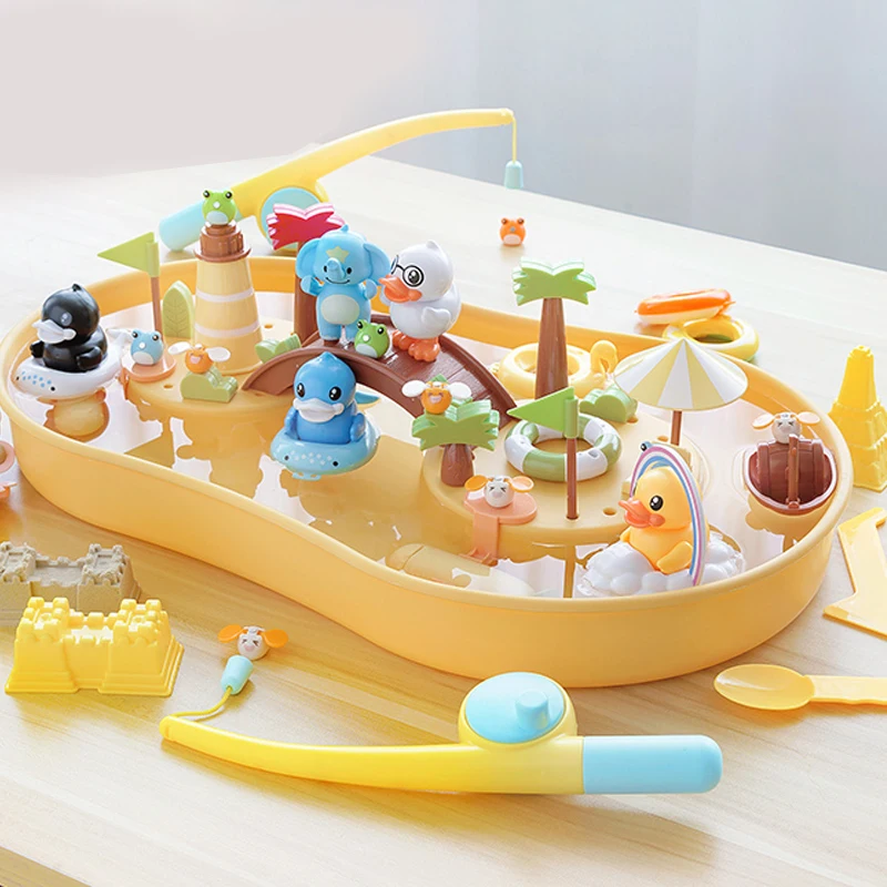 Электрическая игрушка «сделай сам» магнитный Набор для ванной с водным песком детская рыбалки