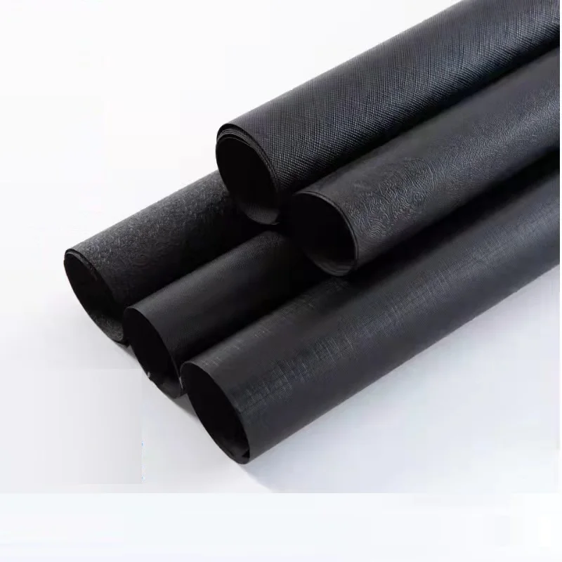 Wholesale 120 gsm embossed grain pattern Textured red black Custom Single Color Printed Leatherette Paper with Embossing