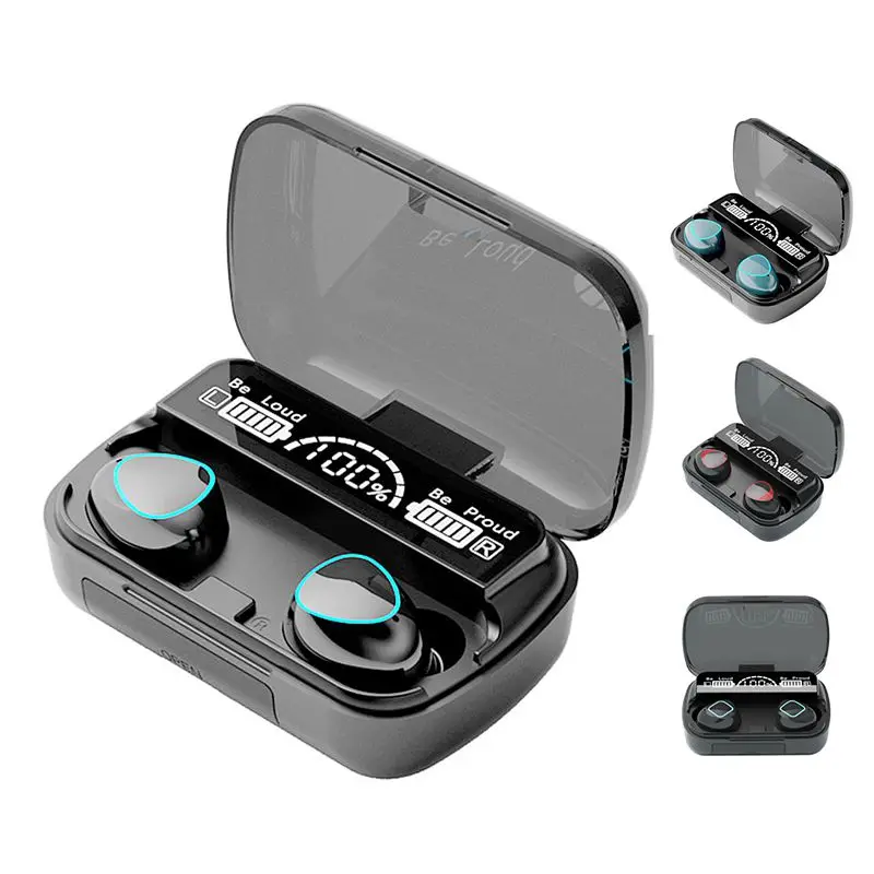 
M10 TWS Wireless Headphones Blue tooth 5.0 Earphones HIFI Stereo Earbuds Waterproof Headsets 2000mAh Charging Box 