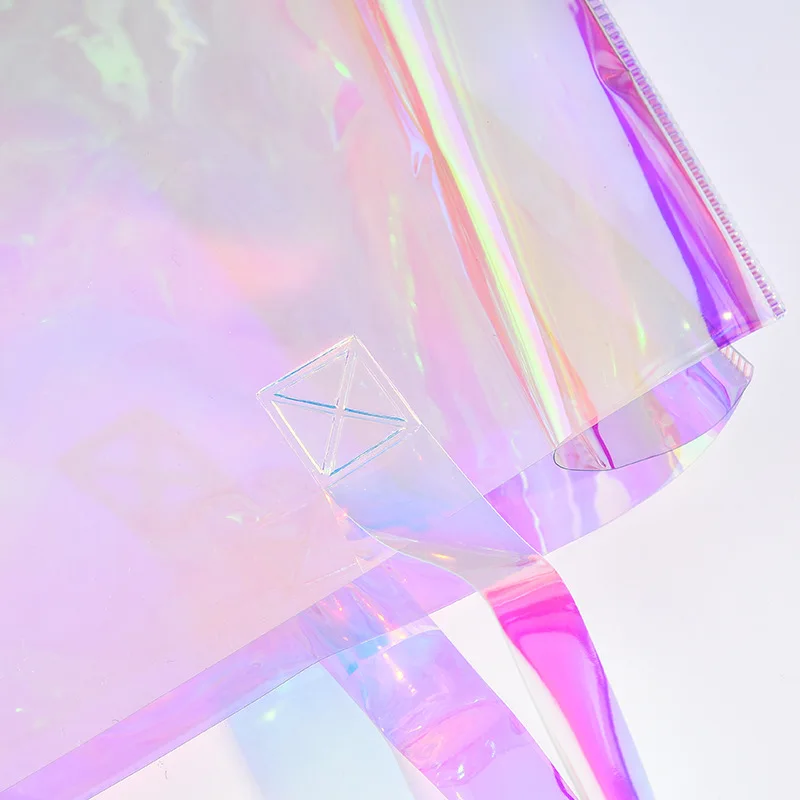 Wholesale customized size PVC tote bag waterproof holography shopping bag