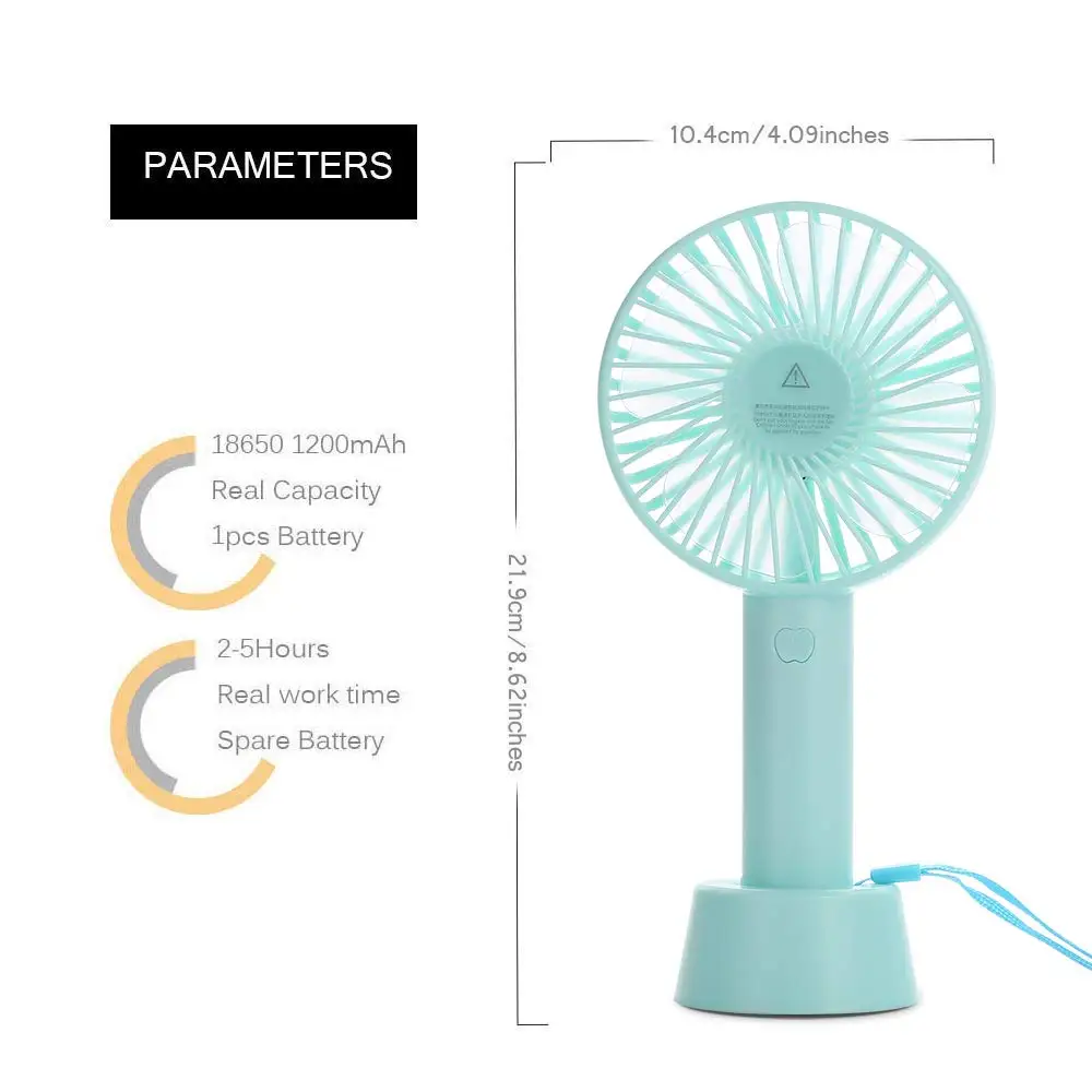 Portable Travel Office Air Cooling Battery Charge USB Rechargeable Hand Pocket Mini Fan