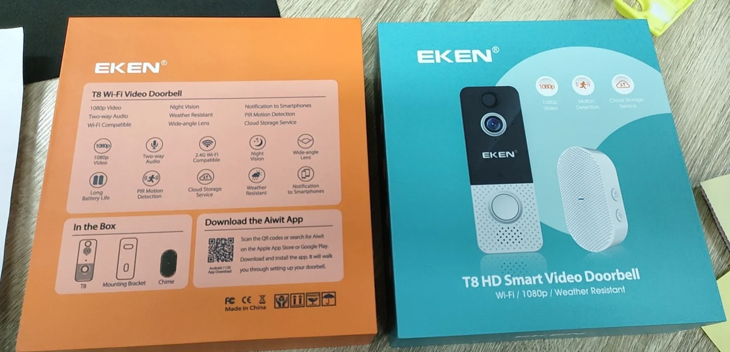 Умный Видеозвонок T8 IP67 Wi-Fi 1080P ночное