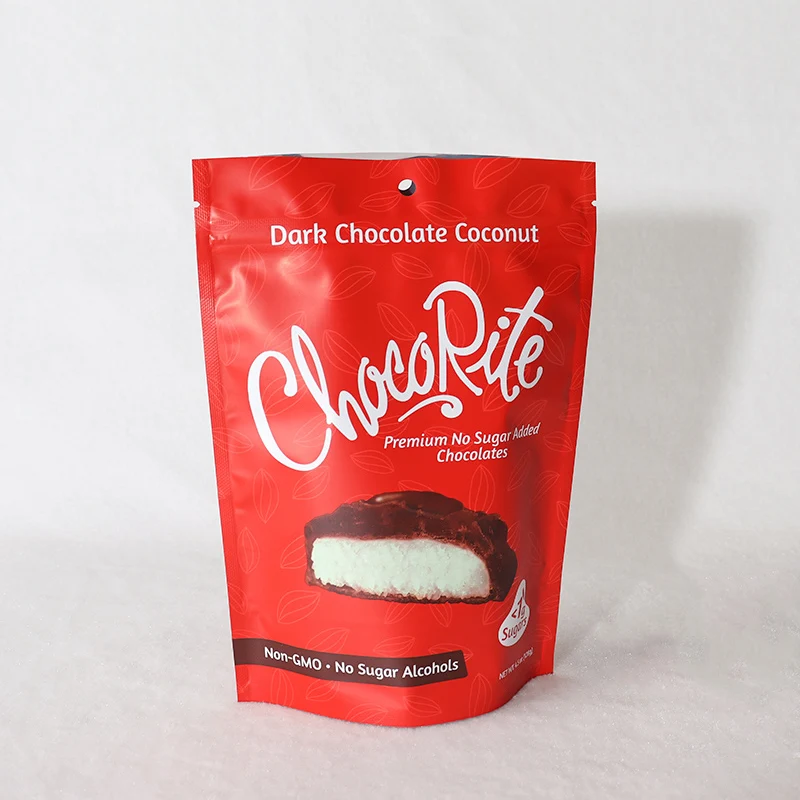 Customized Sweet Honey Candy  Cookie Snack Died food Plastic Stand Up Pouch Zipper Bag For Chocolate