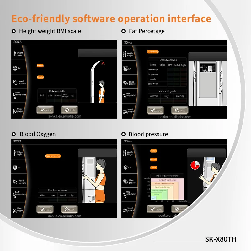 Sonka Medical Automatic Measuring Machine Bmi With Height Fat Analyzer In Body Composition Scale
