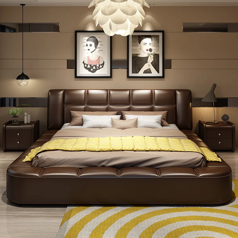 Furniture hotel sets royal classic bed leather castle bed kids 2020 modern home solid wood coolbang modern bedroom furniture