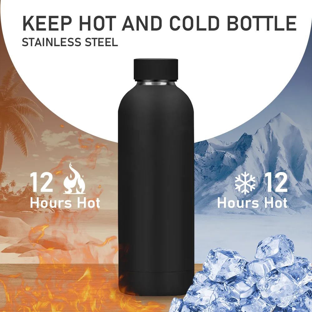 Custom BPA free 500ml 750ml thermos bottles food grade reusable double wall outdoor sports bicycle stainless steel water bottle