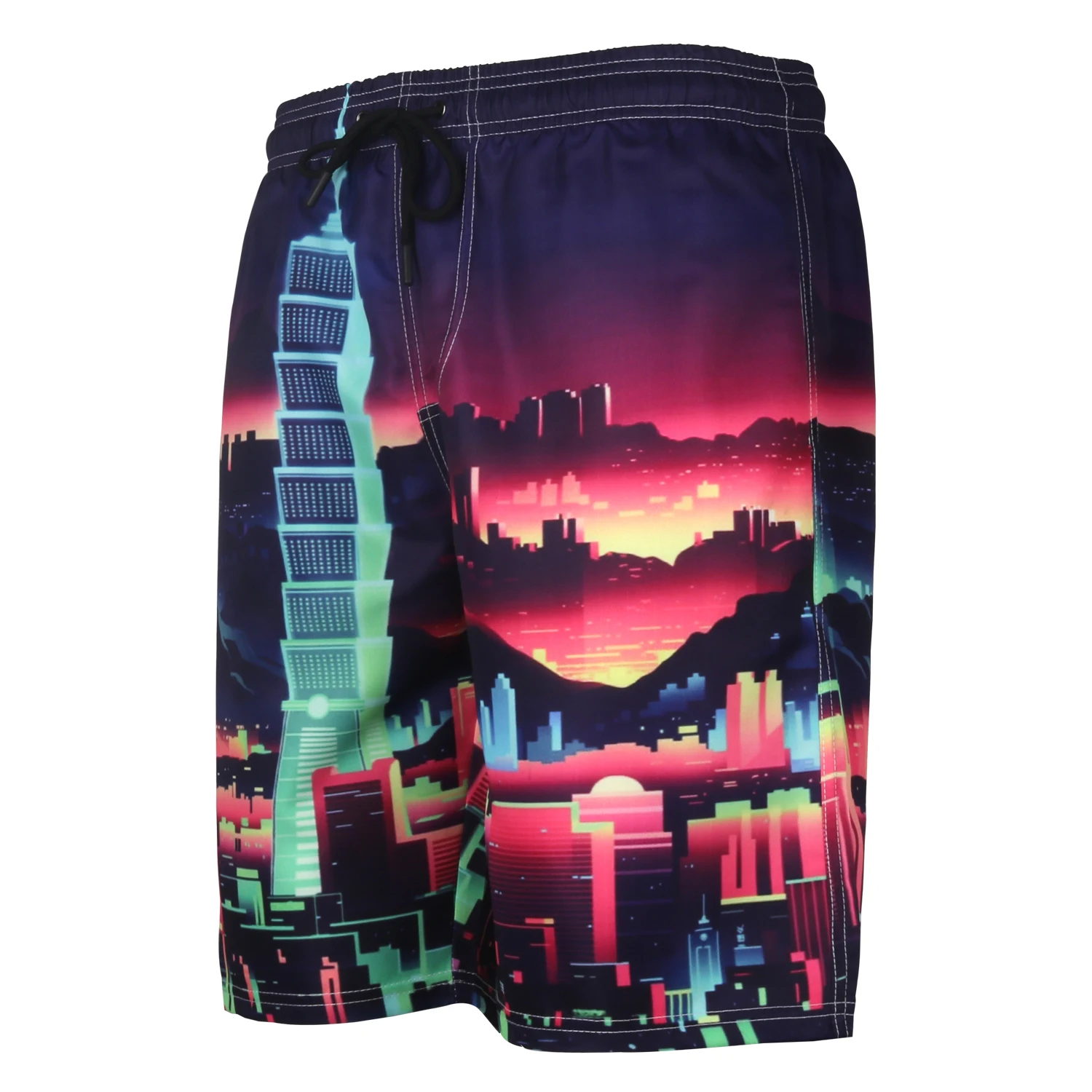 Wholesale Logo Custom Sublimation Made 4 way stretch printed Blank Surf Hurley Men Swim Board Beach Short Trunks Boardshort