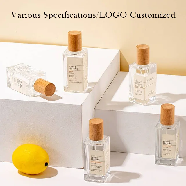 Vietnam Wholesale 100ml Vintage Luxury Refill Square Spray Perfume Bottles With Wooden Cap