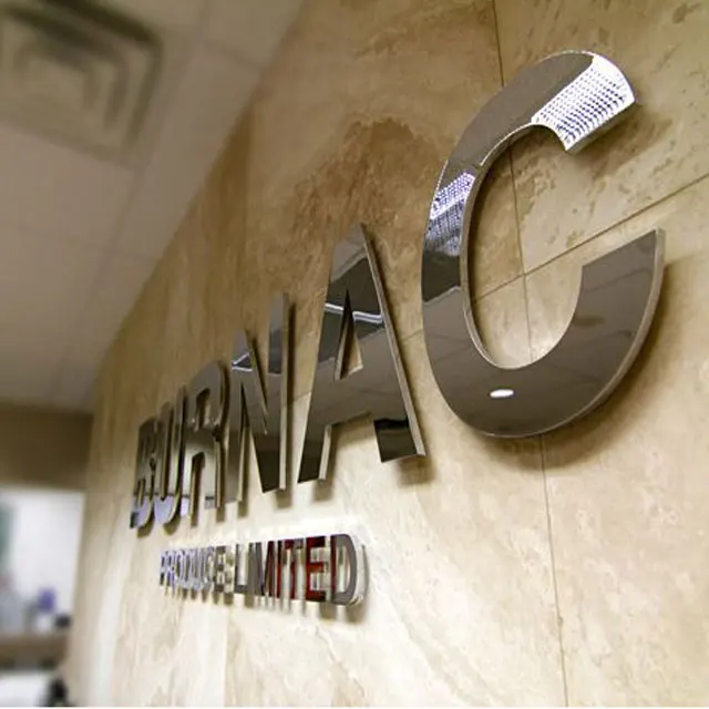 Custom 3d Backlit Signage Light Letter Gold Mirror Brushed Metal Heavy Sign Pub Signs Brand Logo