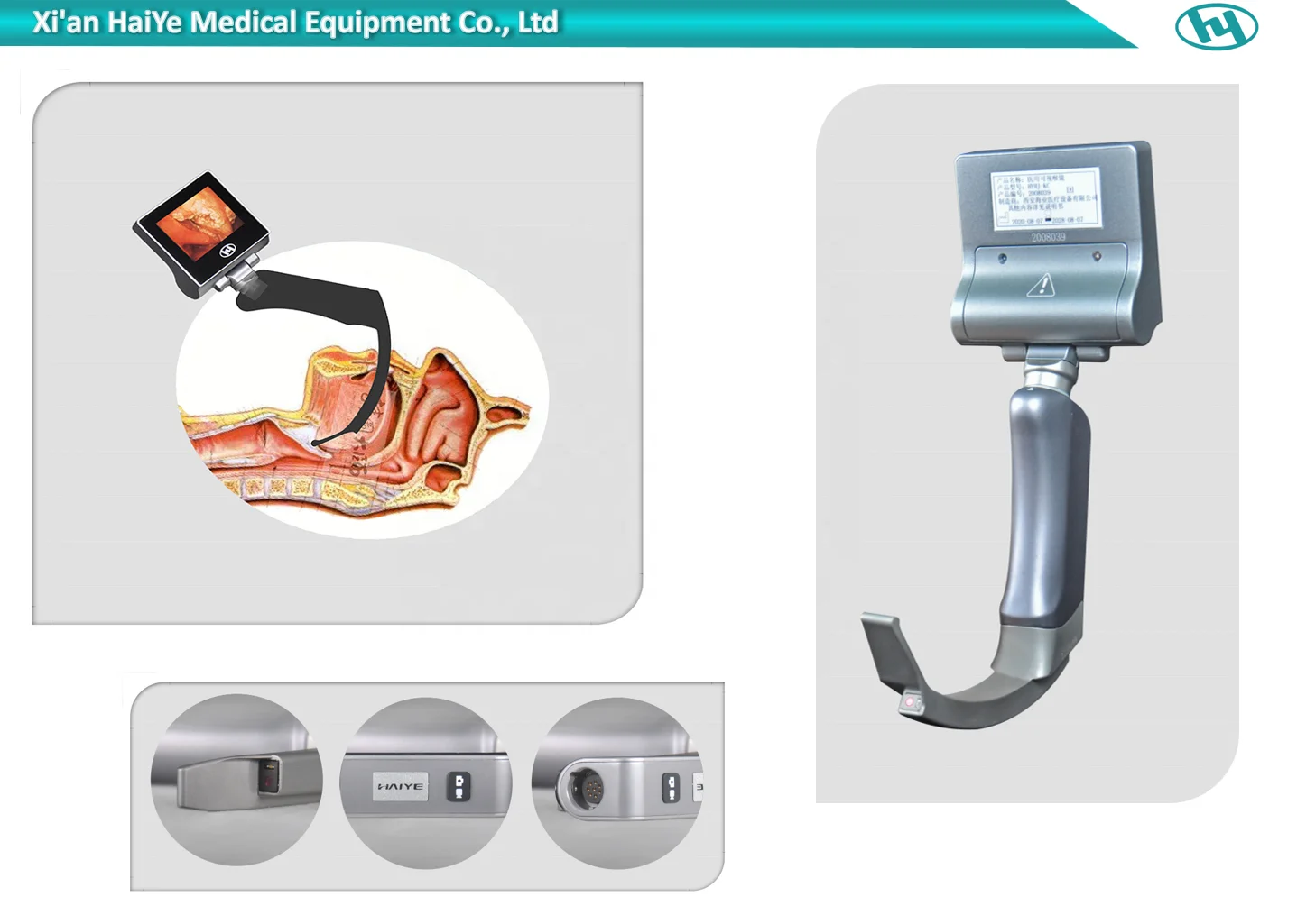Портативный Медицинский медицинский Ларингоскоп для анестезии, 8 ГБ, экран 3,0 дюйма