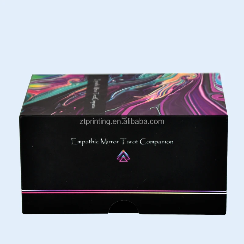 2024 Oracle Playing Wholesale Game Customized Flash Decks Daily Positive Affirmation Guidebook Gold Edge Tarot Cards